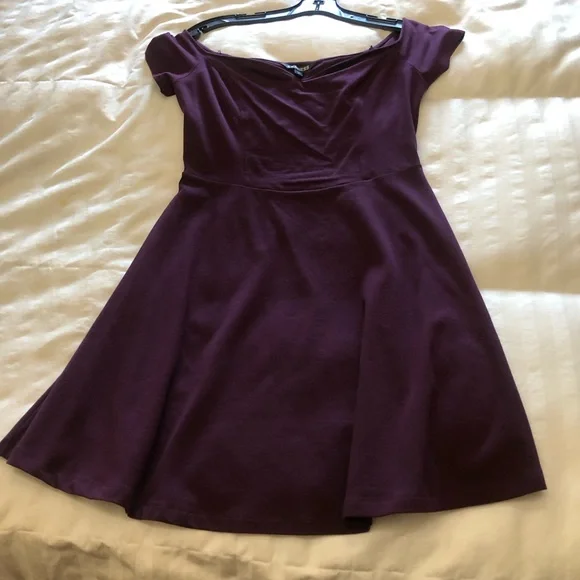 Casual Mini Off Shoulder Dress | Color: Purple | Size: M